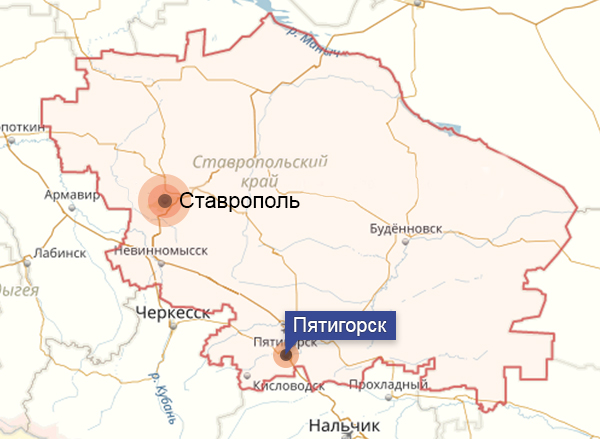 Пятигорск где находится на карте россии показать. Пятигорск на карте Ставропольского края. Мин воды на карте Ставропольского.